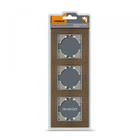 Рамка шоколадний алюміній на 3 місця горизонтальна VIDEX BINERA