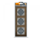 Рамка шоколадний алюміній на 3 місця вертикальна VIDEX BINERA