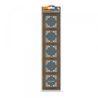 Рамка шоколадний алюміній на 5 місць горизонтальна VIDEX BINERA