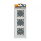 Рамка срібний алюміній на 3 місця горизонтальна VIDEX BINERA