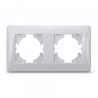 Рамка срібний шовк на 2 місця горизонтальна VIDEX BINERA