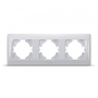 Рамка срібний шовк на 3 місця горизонтальна VIDEX BINERA