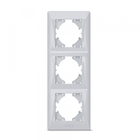 Рамка срібний шовк на 3 місця вертикальна VIDEX BINERA