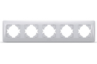Рамка срібний шовк на 5 місць горизонтальна VIDEX BINERA