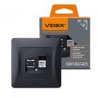 Розетка CAT6 одинарна комп'ютерна чорний графіт VIDEX BINERA