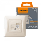 Розетка CAT6 одинарна комп'ютерна кремова VIDEX BINERA