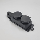 Розетка каучукова двомісна з захисними кришками 402 2Р+РЕ IP44 LEE