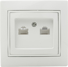 Розетка комп’ютерна подвійна РВcomсб-2-Fl-W