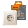 Розетка одинарна із заземленням кремова VIDEX BINERA