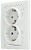 Розетка подвійна 2Р+PE  PB16/2-З-Fl-W (біла)
