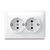 Розетка подвійна із заземленням біла VIDEX BINERA