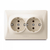 Розетка подвійна із заземленням кремова VIDEX BINERA