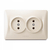Розетка подвійна кремова VIDEX BINERA
