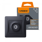 Розетка TV одинарна телевізійна чорний графіт VIDEX BINERA