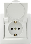 Розетка з кришкою 2Р+PE  РВбсб16-З-Fl-W (біла)