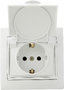 Розетка з кришкою 2Р+PE  РВбсб16-З-Fl-W (біла)