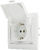 Розетка з кришкою 2Р+PE  РВбсб16-З-Fl-W (біла)