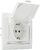 Розетка з кришкою 2Р+PE  РВбсб16-З-Fl-W (біла)
