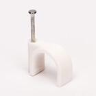 Скоба (кліпса) кабельна кругла R-25 біла (100шт) TAKEL