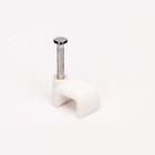 Скоба (кліпса) кабельна плоска F-7 біла (100шт)