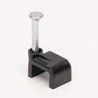 Скоба (кліпса) кабельна плоска F-9 чорна (100шт)