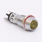 Світлодіодний індикатор металевий AD22C-10 24v AС/DС, жовтий