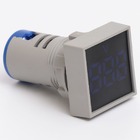 Світлодіодний вольтметр ED22-FVD АC 60-500В, квадрат, блакитний TAKEL