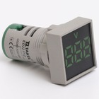 Світлодіодний вольтметр ED22-FVD АC 60-500В, квадрат, зелений LEE