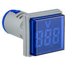 Світлосигнальна арматура з індикатором напруги (АС) серії U-ADM-V ᴓ22мм, квадратна, синя