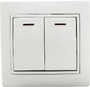 Вимикач 2-кл. з підсвічуванням BBсб10-2-1-Fl-W (білий)