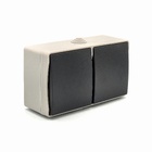 Вимикач накладний вологозахищений подвійний T-proof cірий TAKEL